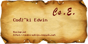 Csáki Edvin névjegykártya